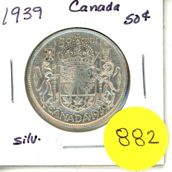 1939 Canada Silver 50¢