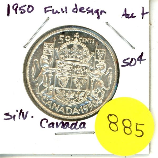 1950 Full Design Canada Silver 50¢