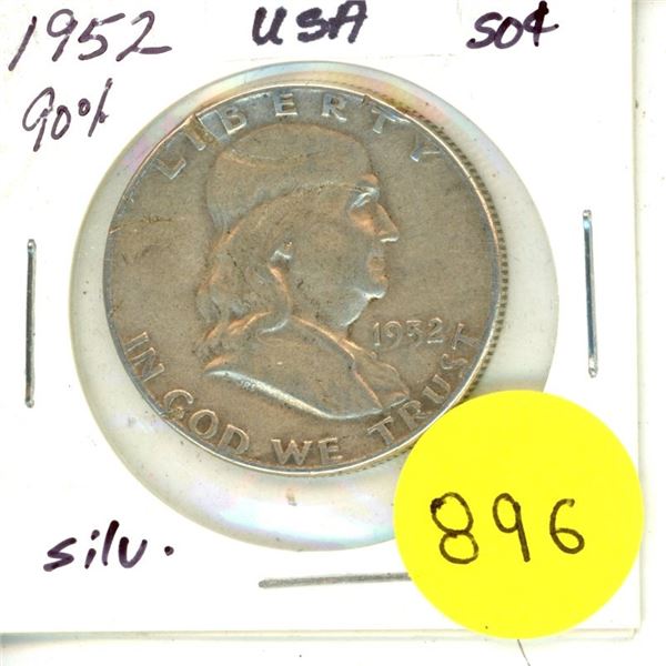 1952 USA Silver Half Dollar
