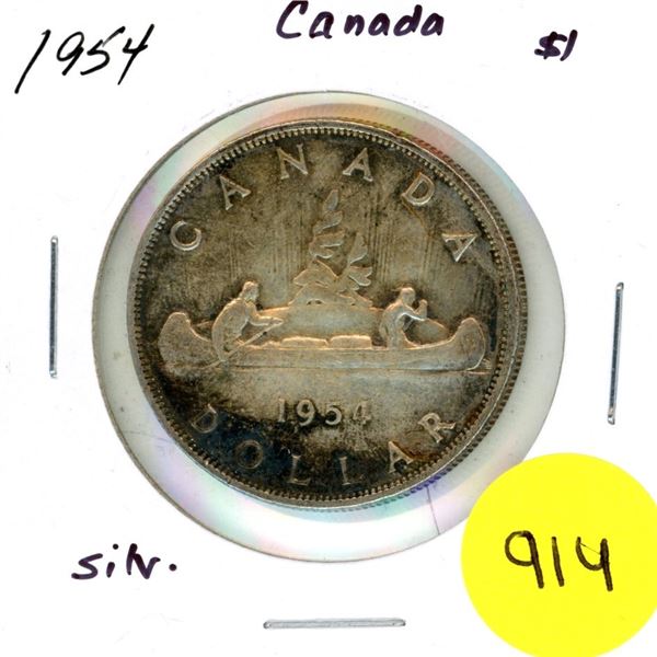1954 Canada Silver Dollar