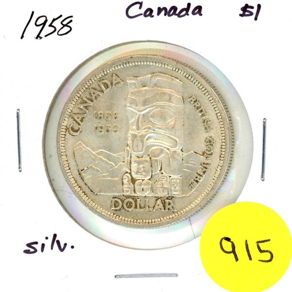 1958 Canada Silver Dollar