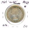 Image 2 : 1964 No Dot Canada Silver Dollar (1.)
