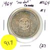 Image 1 : 1964 No Dot Canada Silver Dollar (2.)