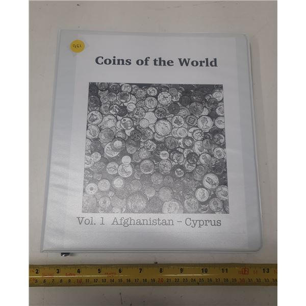Foreign Coins Binder Volume 1:  Afghanistan - Cyprus ( 21 countries, 140 coins)