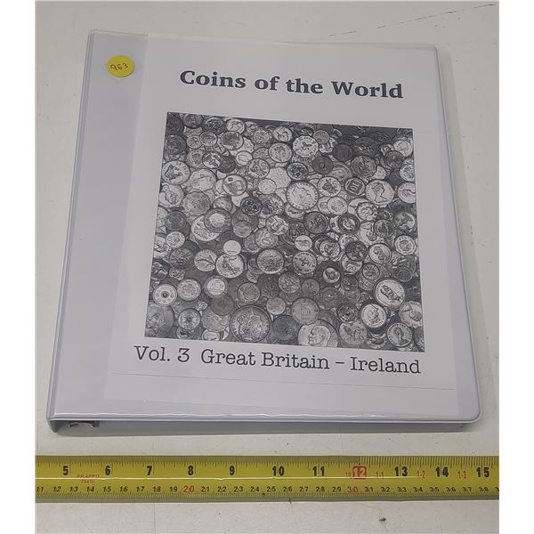 Foreign Coins Binder Volume 3:  Great Britain - Ireland (14 countries, 100 coins)