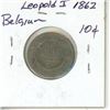 Image 2 : 1862 Belgium King Leopold I Silver 10 Centimes