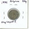 Image 2 : 1886 Belgium King Leopold II Silver 50 Centimes