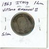Image 2 : 1863 Italy Vittorio Emanuel II Silver One Lira