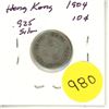 Image 1 : 1904 Hong Kong Silver 10 Cents