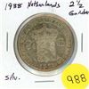 Image 1 : 1938 Netherlands Silver 2 1/2 Gulden