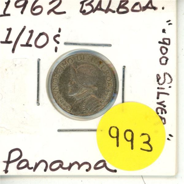 1962 Panama Silver One Tenth Balboa