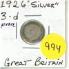 Image 1 : 1926 Great Britain Silver 3 Pence