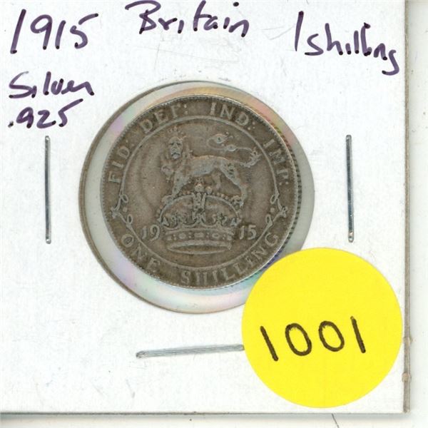 1915 Great Britian Silver One Shilling