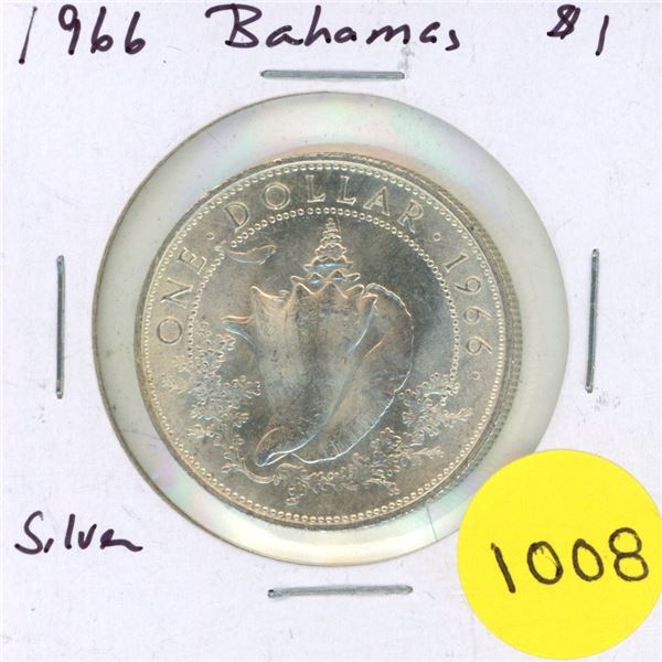 1966 Bahamas Silver One Dollar