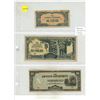 Lot of 3 Japanese Occupation Bills From World War II