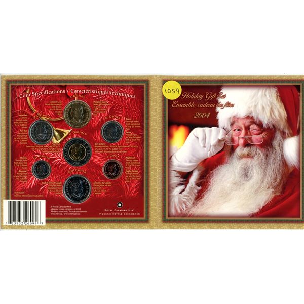 2004 Canada Holiday Gift Set (Colored Santa 25¢)  Coin Set