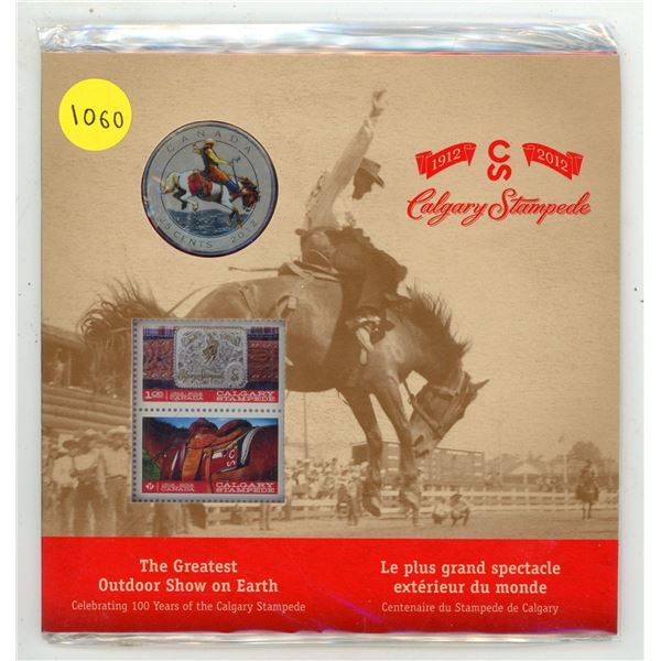 2012 Calgary Stampede 100th Ann. (Colored 25¢ & Stamp) Gift Set