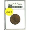 1887 Canada Large Cent, MS 62 RB (ANACS # 1328163)