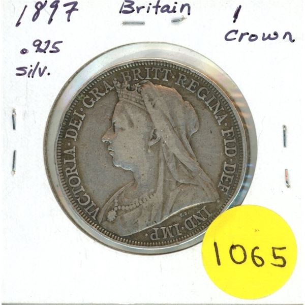 1897 Great Britain Silver One Crown