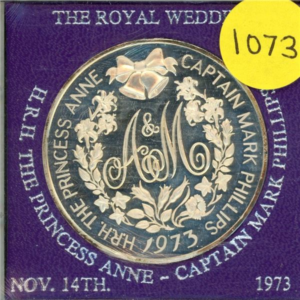 1973 Royal Wedding Silver Medallion