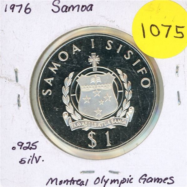 1976 Samoa Silver One Dollar (Montreal Summer Olympics)