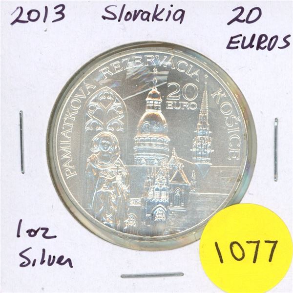 2013 Slovakia Silver 20 Euros