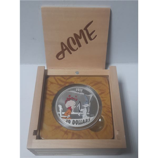 2015 Canada Fine Silver $30 Dollar Looney Tunes Coin (Rabbit of Seville), boxed, COA
