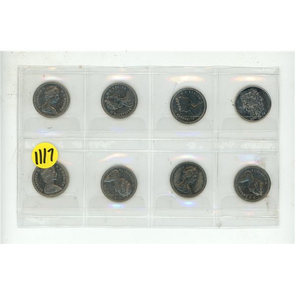 1969, 1974, 1980-1984, 2002 Canada  50 Cents Coins.