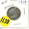 Image 1 : 1919 Canada Silver 25 Cents Coin.