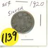 Image 1 : 1920 Canada Silver 25 Cents Coin.