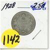 Image 1 : 1928 Canada Silver 25 Cents Coin.