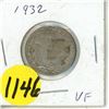Image 1 : 1932 Canada Silver 25 Cents Coin.