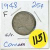 Image 1 : 1948 Canada Silver 25 Cents Coin.
