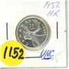 Image 1 : 1952 Canada Silver 25 Cents Coin - UNC