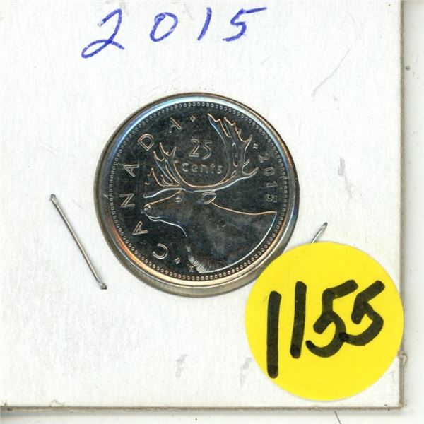 2015 Canada 25 Cents Coin.