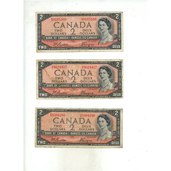 (6) 1954 Canada Two Dollars.