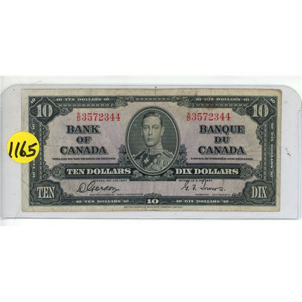 1937 Canada Ten Dollar.