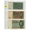 Image 1 : (3) 1924 German Reichshant Notes 10, 20, 50.