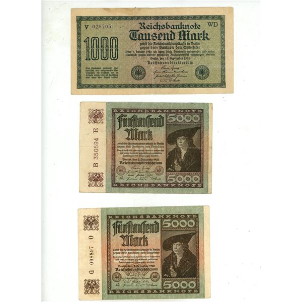 (8) German "Mark Bills" All 1922