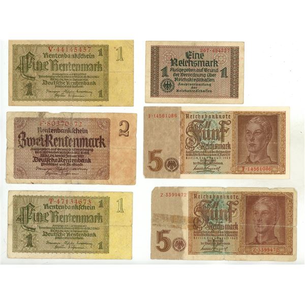 (9) German "Mark Bills" (3) 1939, (4) 1942, 2-?