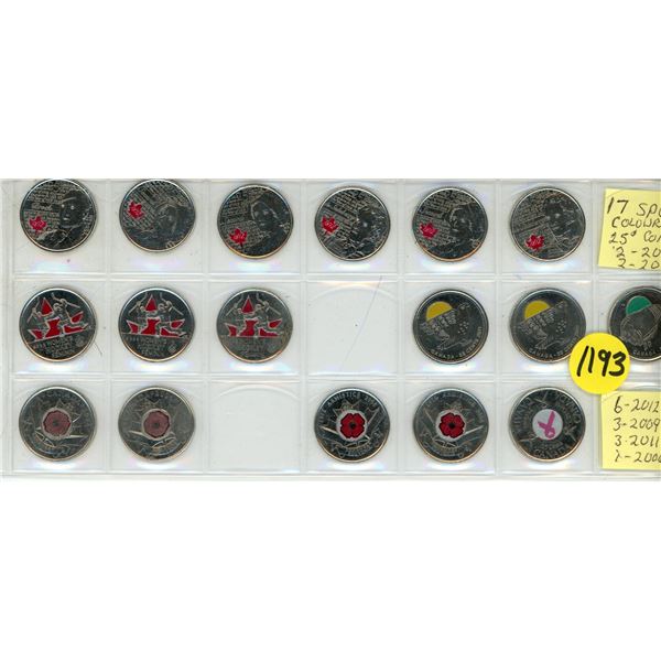 (17)  Special Colored 25 Cents Coins.