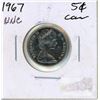 Image 2 : 1967  Canada 5 Cents Coin -UNC.