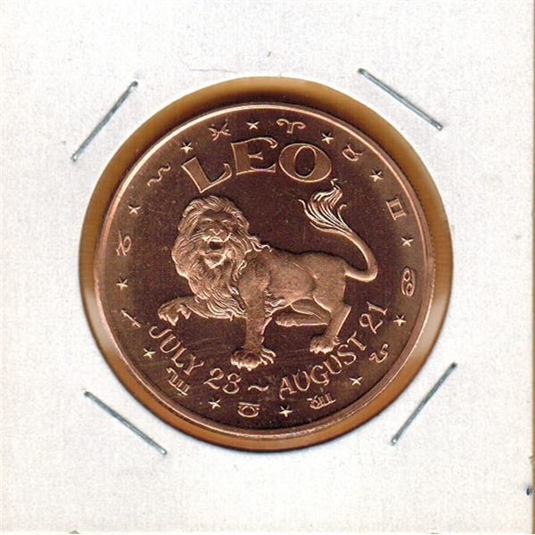 1 OUNCE COPPER -   .999 FINE - ZODIAC - LEO