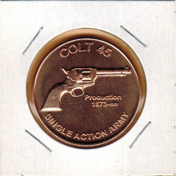 1 OUNCE COPPER -  .999 FINE - COLT 45 - Single Action Army