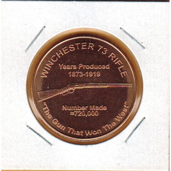 1 OUNCE COPPER - .999 FINE - WINCHESTER 73 RIFLE - The Gun That Won The West