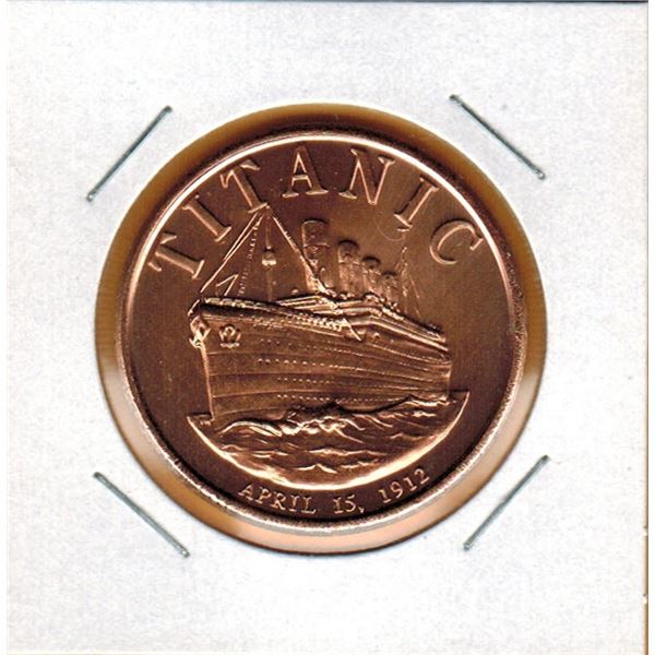 1 OUNCE COPPER -  .999 FINE - TITANIC