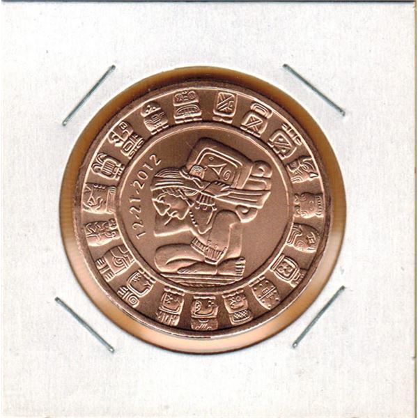 1 OUNCE COPPER -  .999 FINE - MAYAN CALENDAR