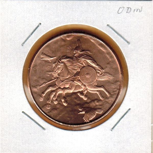 1 OUNCE COPPER -  .999 FINE - NORSE MYTHOLOGY - ODIN