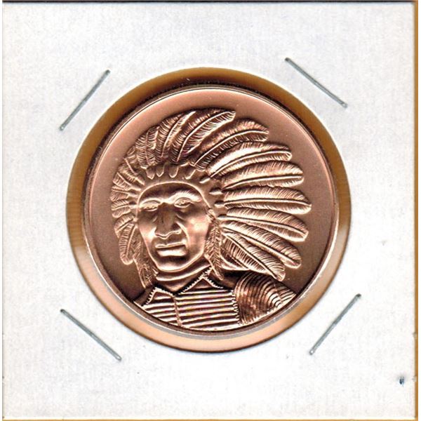1 OUNCE COPPER -  .999 FINE - AMERICAN INDIAN SERIES - RED CLOUD