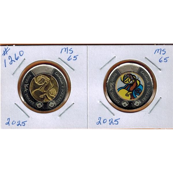 2025 LIFE & ART of DAPHINE ODJIG $2.00 COIN - Coloured and non Coloured